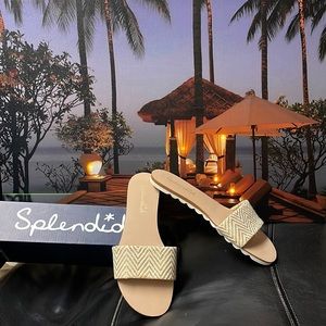 Splendid Fabric Slides Neutral Color